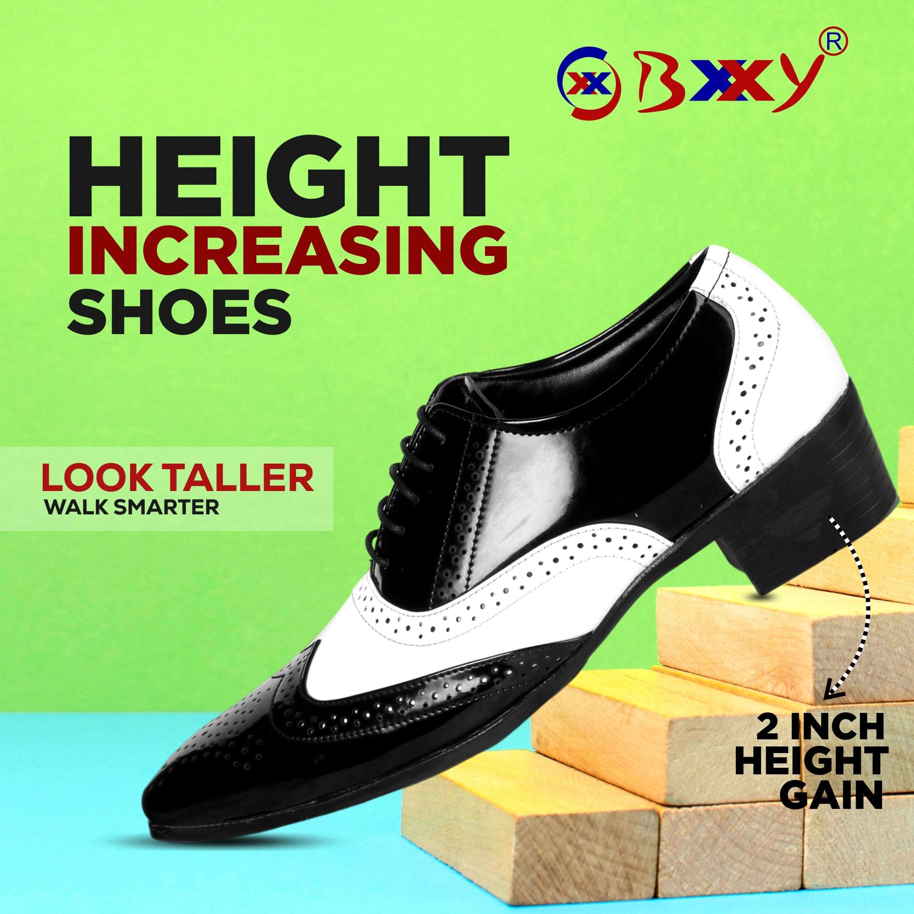 Men s Height Increasing Black and White Faux Leather Mafia Oxford