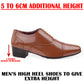 Men's Height Increasing Faux Leather Oxford Semi Brogue Formal Lace-Up Shoes