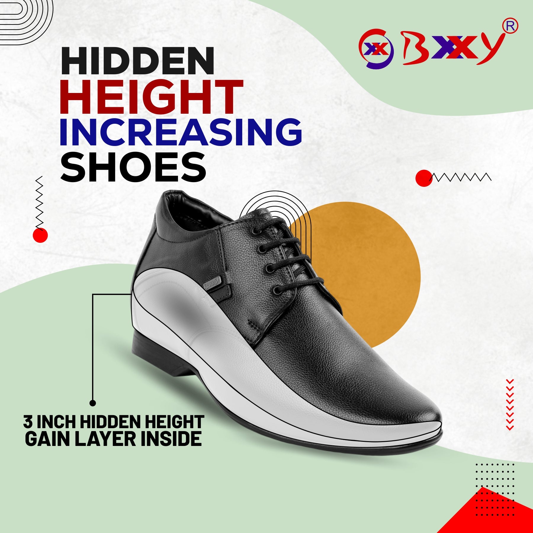 BXXY Men s 3 Inch Height Increasing Formal Lace up Shoes BxxyShoes