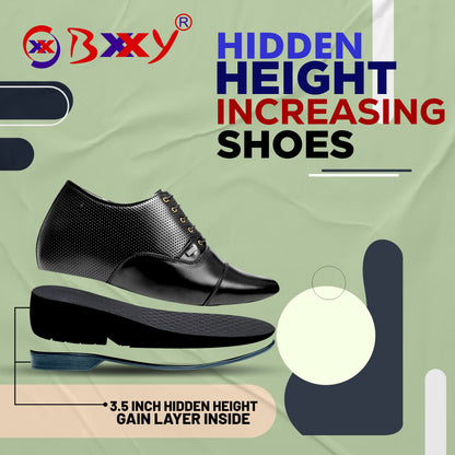 BXXY Men's 9 cm (3.5 Inch) Hidden Height Increasing Casual Oxford Lace-Up Shoes