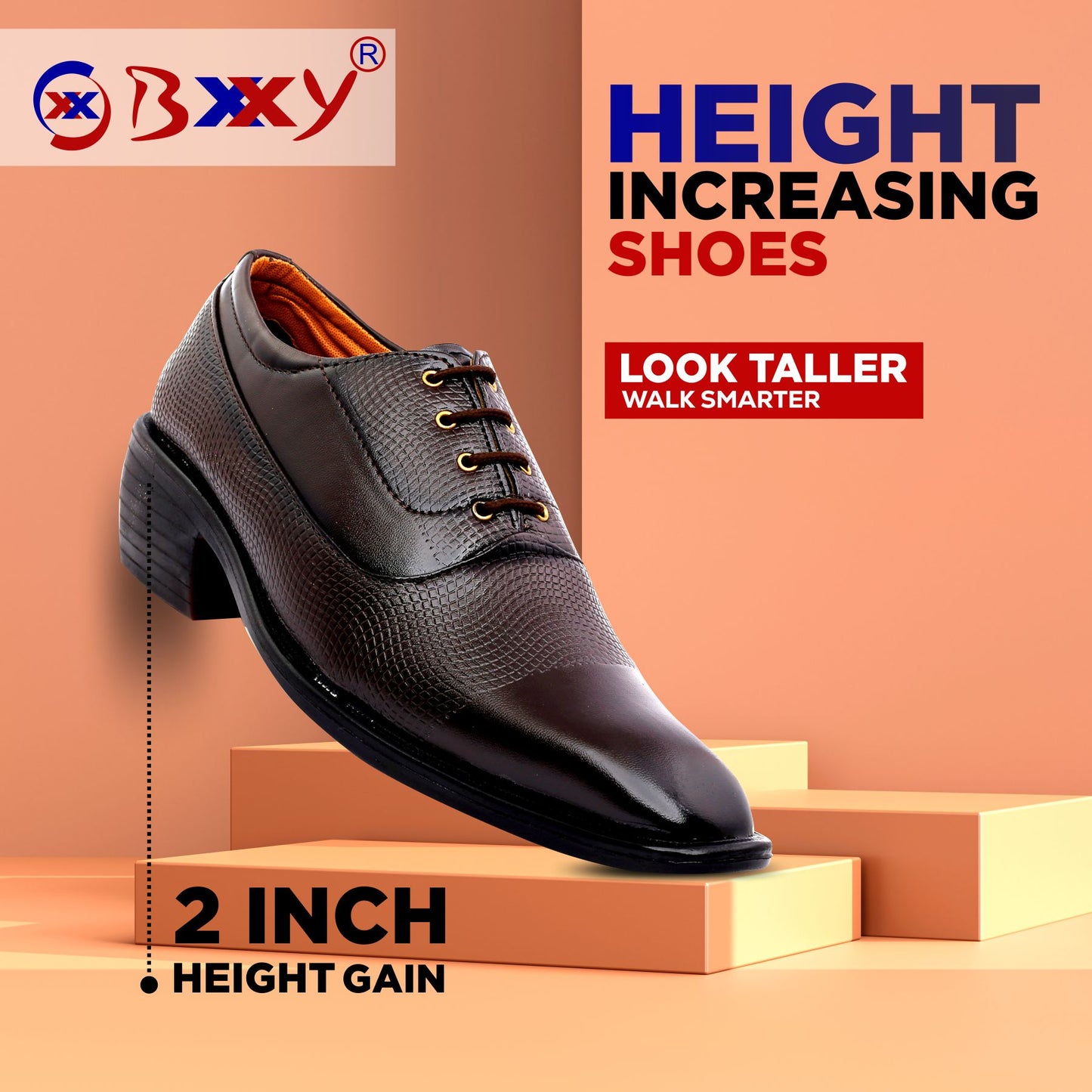 Bxxy's Faux Leather Party Wear Lace-up Shoes for Men