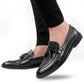 Bxxy's Vegan Leather Tassel Shimmer Wedding Wear Slip-ons for Men