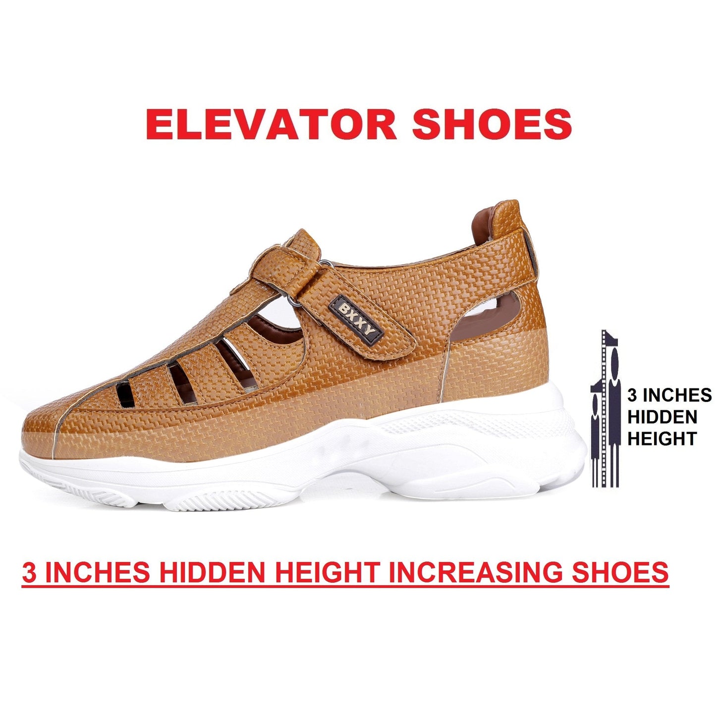 Men's 3 Inch Hidden Height Increasing Latest Casual Sandals