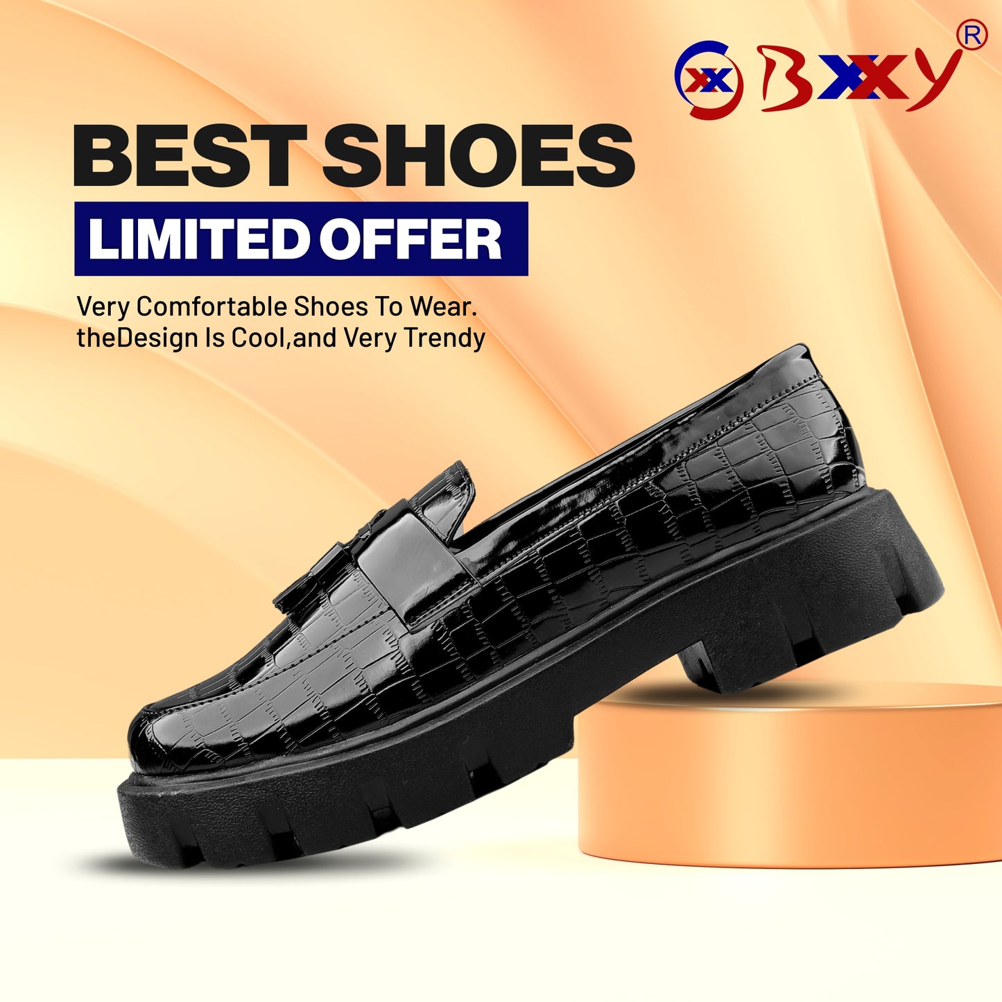 Bxxy's Premium Patent Vegan Tassel Slip-ons for Men