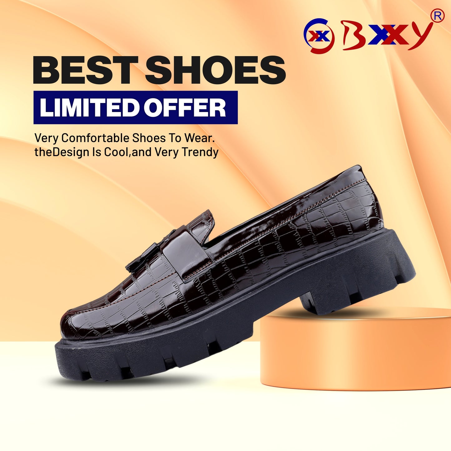 Bxxy's Premium Patent Vegan Tassel Slip-ons for Men