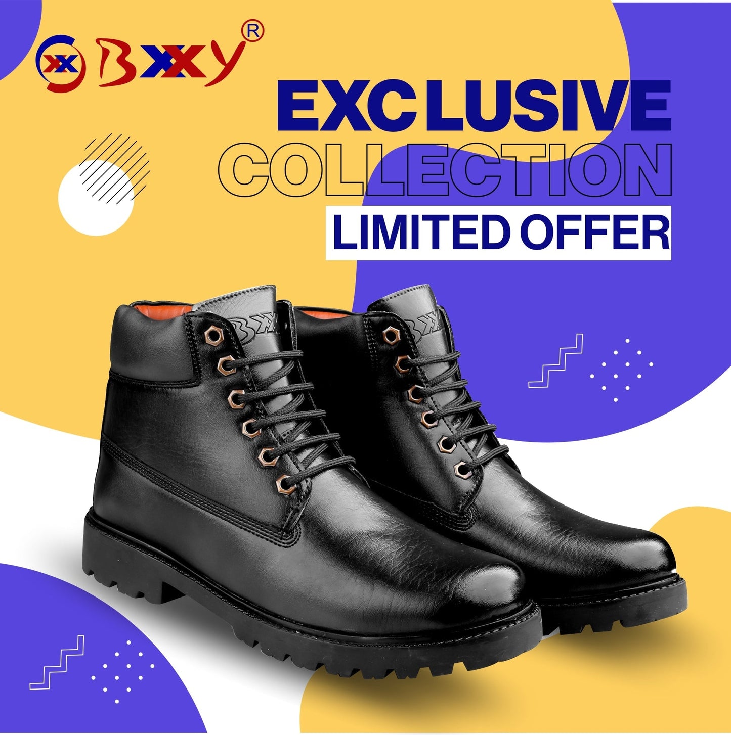 Bxxy's Faux Leather Lace-up Boots for Men