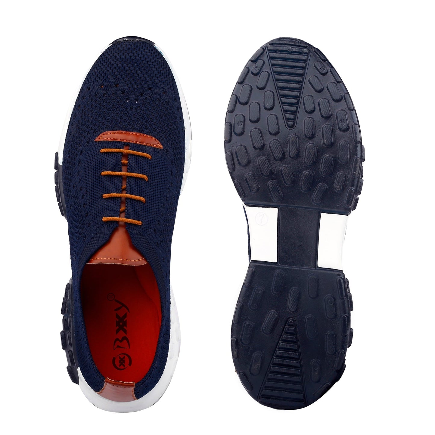 Men's Knitted Upper Casual Sports Lace-Up Running Shoes