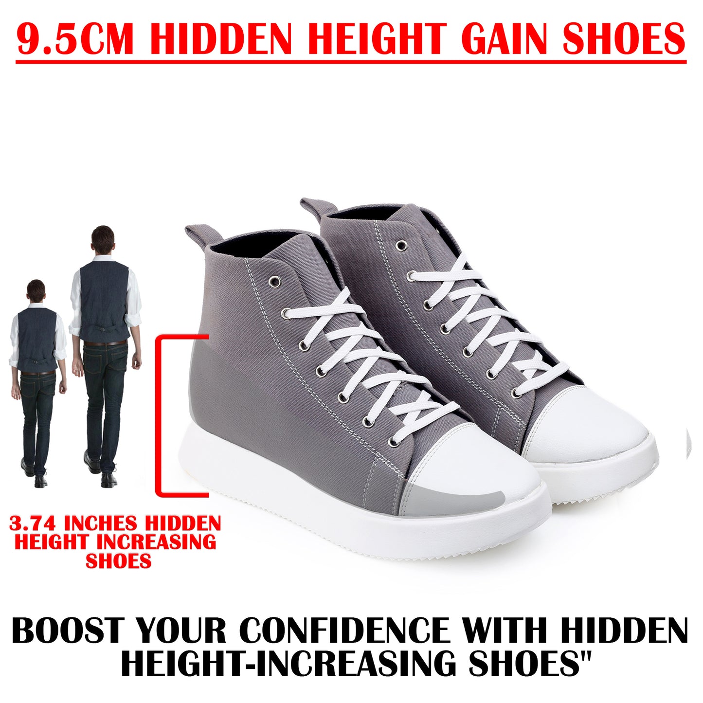 Men's 3.74 (9.5CM) Inches Hidden Height Increasing Shoes