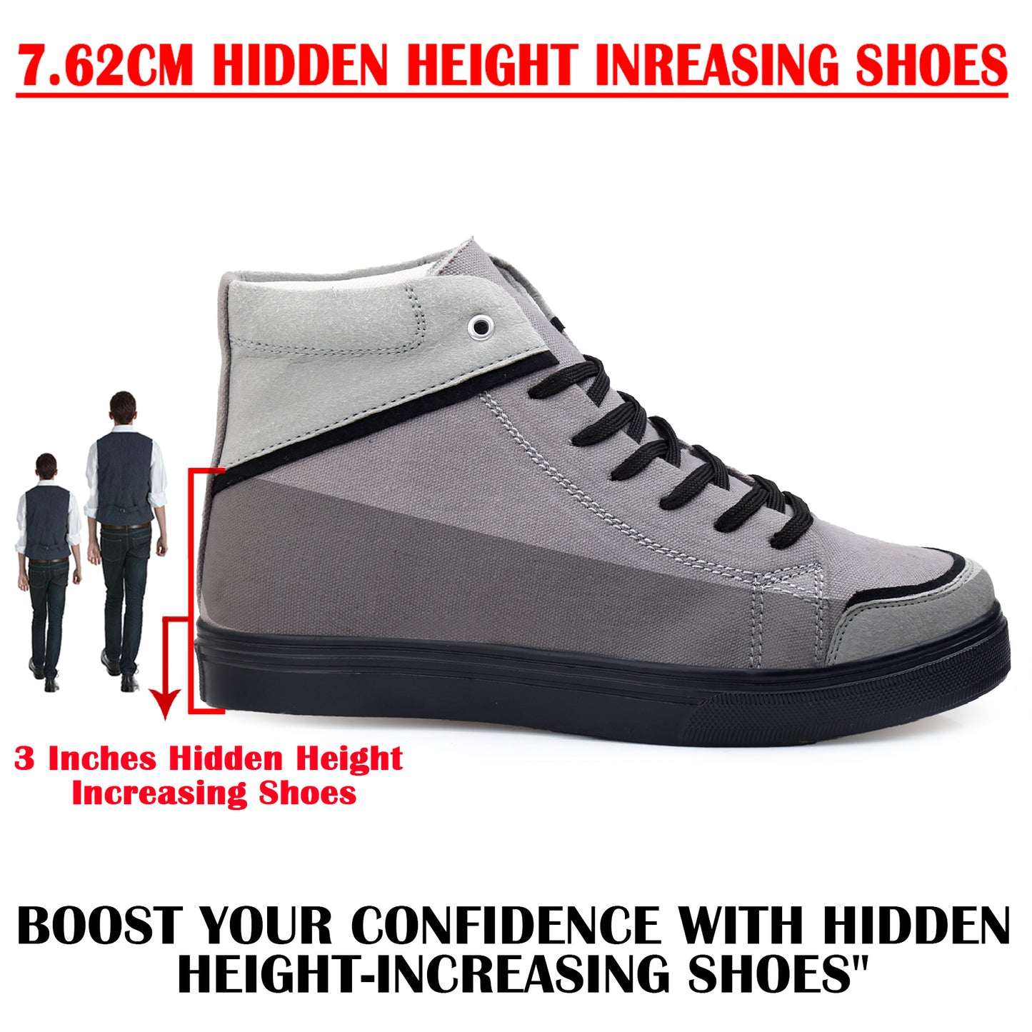 3 Inch Hidden Height Elevator Shoes For Men