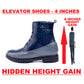 Men's 4 Inch Hidden Height Increasing Crocodile Textured High Ankle Trekking Boots