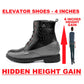 Men's 4 Inch Hidden Height Increasing Crocodile Textured High Ankle Trekking Boots