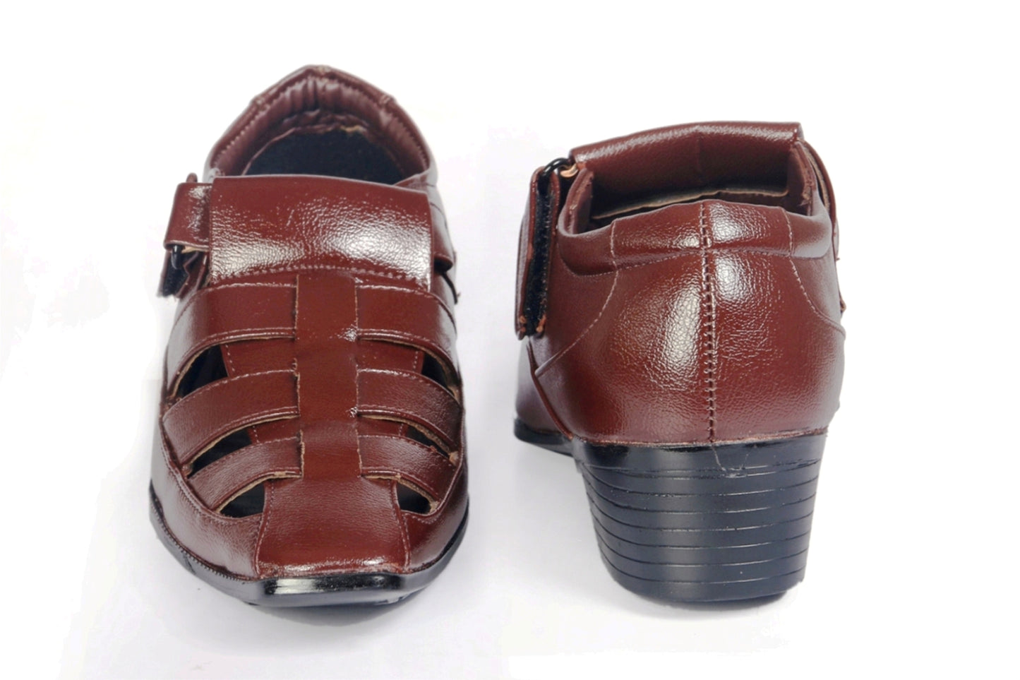 Bxxy Men's Height Increasing Casual Vegan Leather Roman Sandals