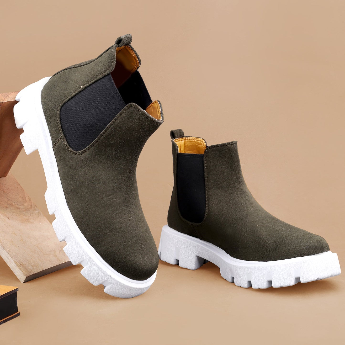 Men's Suede Chelsea Slip-on Boots