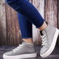 Women's Premium Vegan Leather Casual Lace-up Shoes