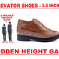 New Latest Men's 3.5 Inch Hidden Height Increasing Vegan Leather Brogue Shoes