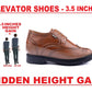 Men's 3.5 inch Hidden Height Increasing Faux Leather Brogue Lace-up Shoes