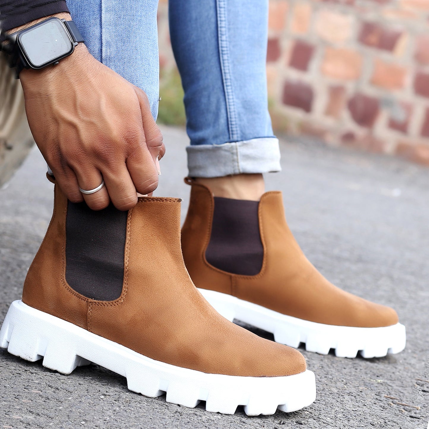 Men's Suede Chelsea Slip-on Boots