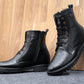 Men's 4 Inch Hidden Height Increasing Crocodile Textured High Ankle Trekking Boots