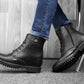 Men's 4 Inch Hidden Height Increasing Crocodile Textured Designer Boots