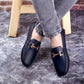 Men's Faux Leather Buckle Designer Loafers Shoes