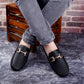 Men's Faux Leather Buckle Designer Loafers Shoes