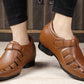 Bxxy's 3 Inch Hidden Height Increasing Vegan Leather Roman Sandals for Men