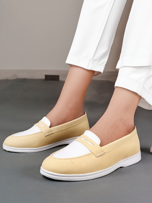 Double Colour Vegan Suede Luxe Loafers for Women