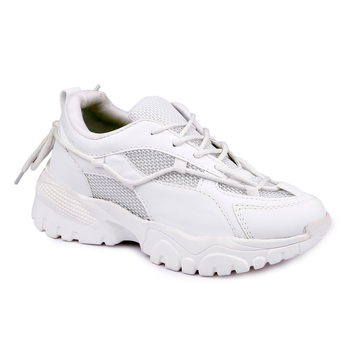 BXXY Synthetic Leather Lace Up Casual Sneaker Shoes for Women and Girls