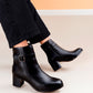 Women Buckle Ankle Zipper Boots with Heels