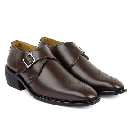 Bxxy's Height Increasing Elevator Formal Monk Slip-ons Shoes for Men