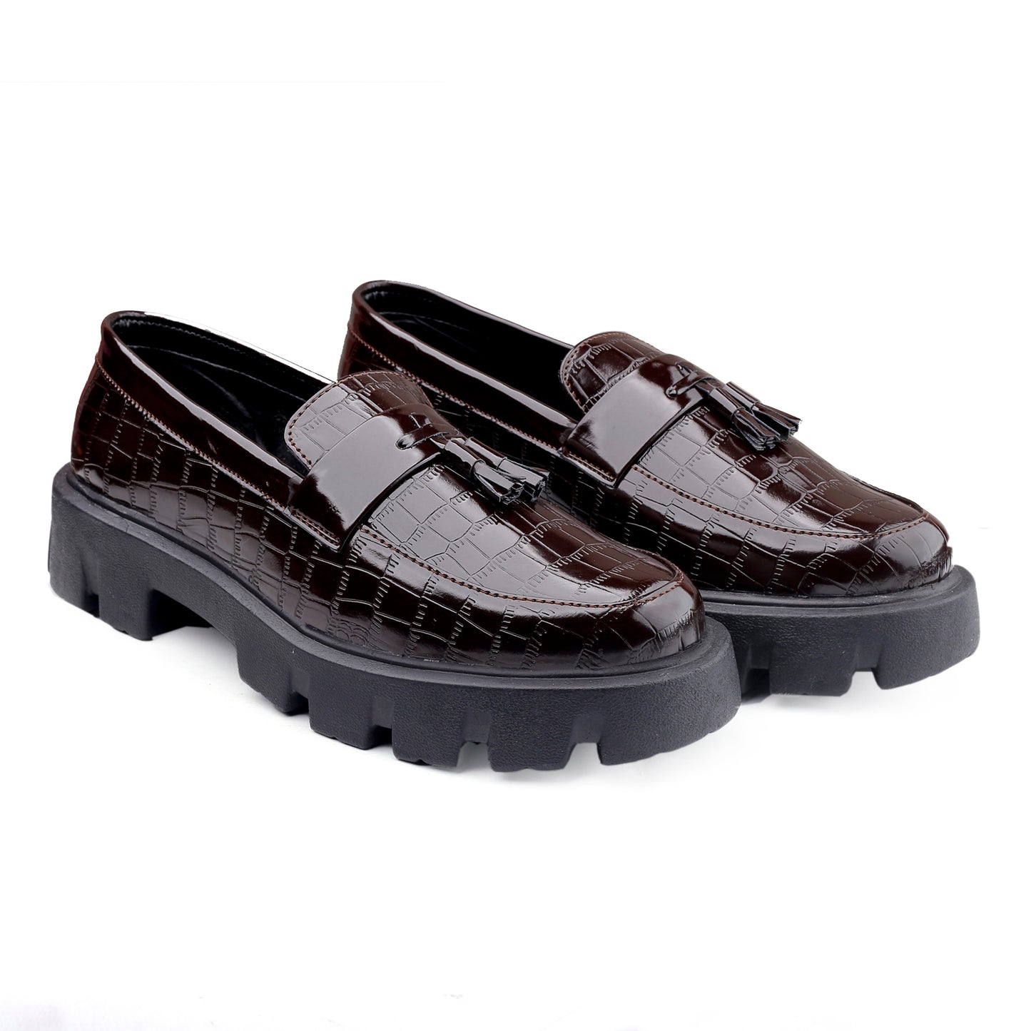 Bxxy's Premium Patent Vegan Tassel Slip-ons for Men