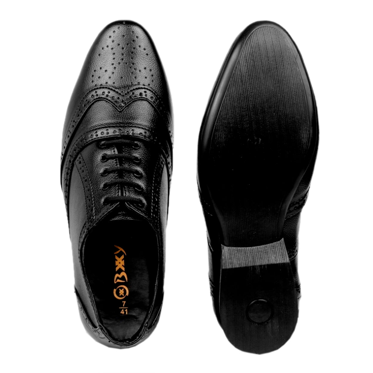 BXXY 3 Inch Height Increasing Formal Lace-up Brogue Oxford Shoes For Men