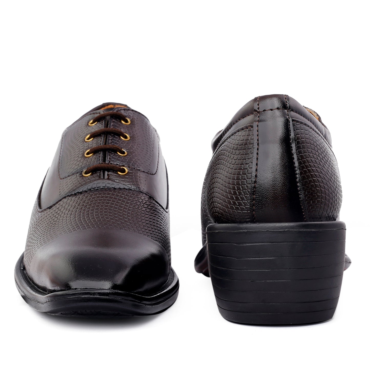 Bxxy's Faux Leather Party Wear Lace-up Shoes for Men