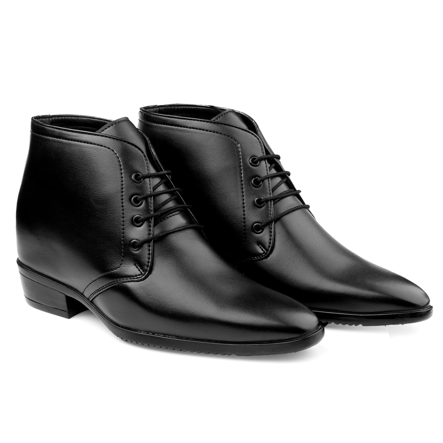 BXXY Men's 3.5 Inch Hidden Height Increasing Formal Lace-up Boot With Faux Material Lace Up For Men