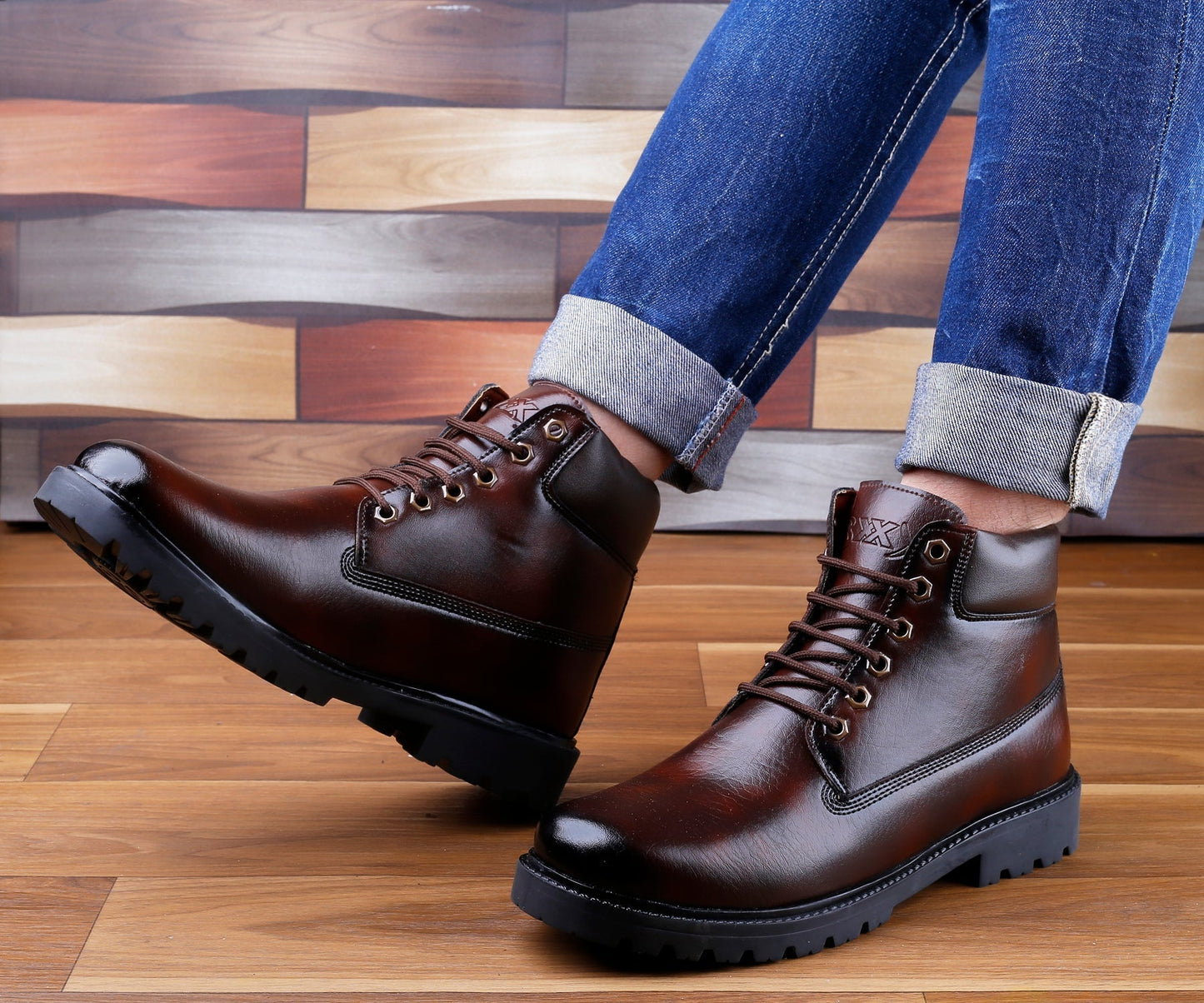 Bxxy's Faux Leather Lace-up Boots for Men