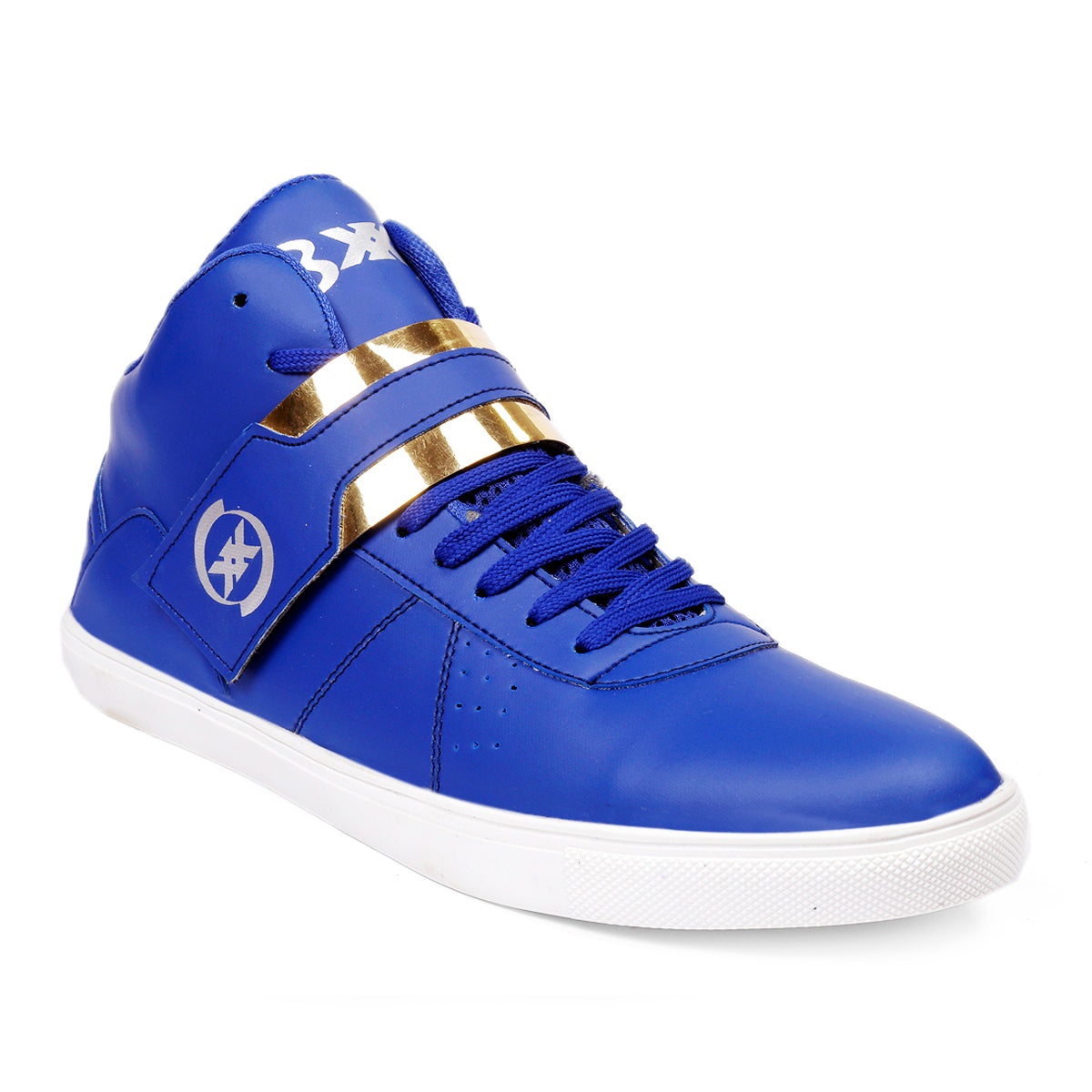Men's Faux Leather Casual Sneakers With Lace And Strap Boots