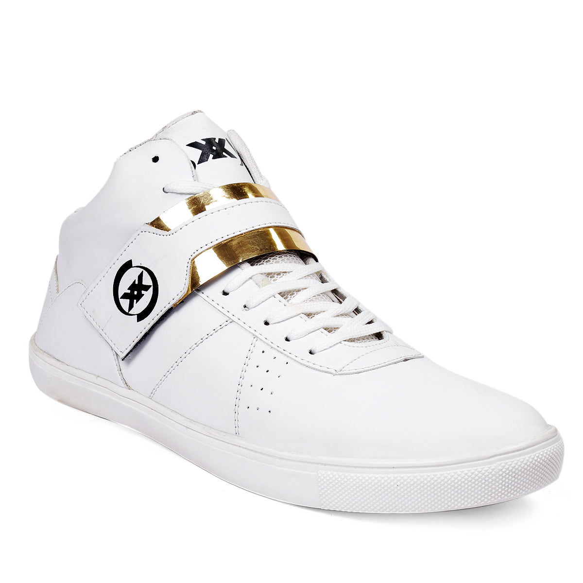 Men's Faux Leather Casual Sneakers With Lace And Strap Boots