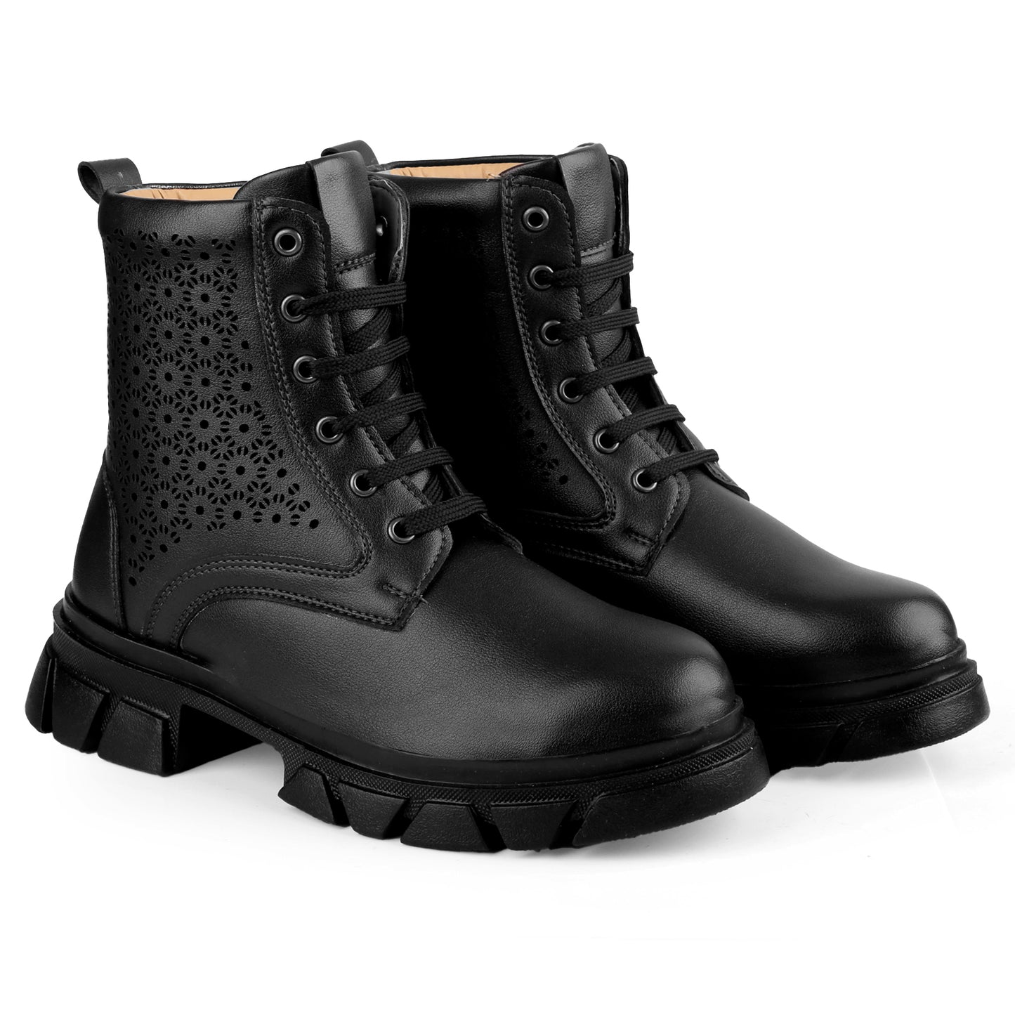 Bxxy's High Ankle Detailed Lace-up Boots for Women