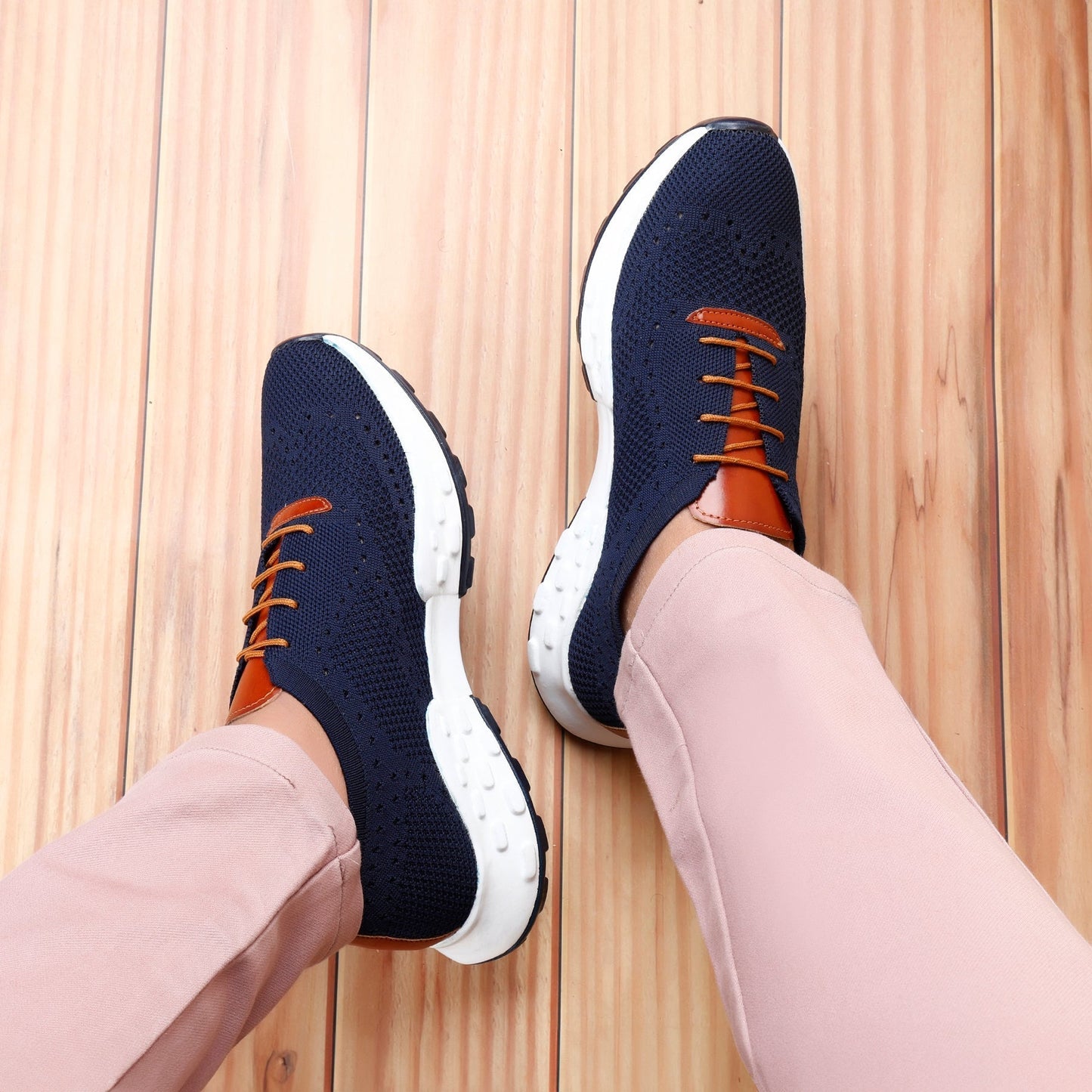 Men's Latest Knitted Casual Sports Lace-Up Shoes