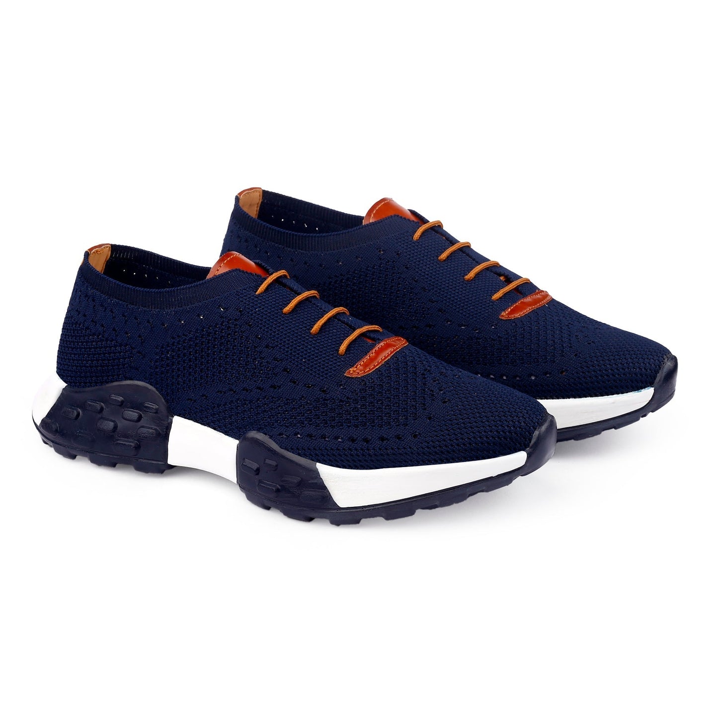 Men's Latest Knitted Upper Casual Brogues Lace-Up Running Shoes