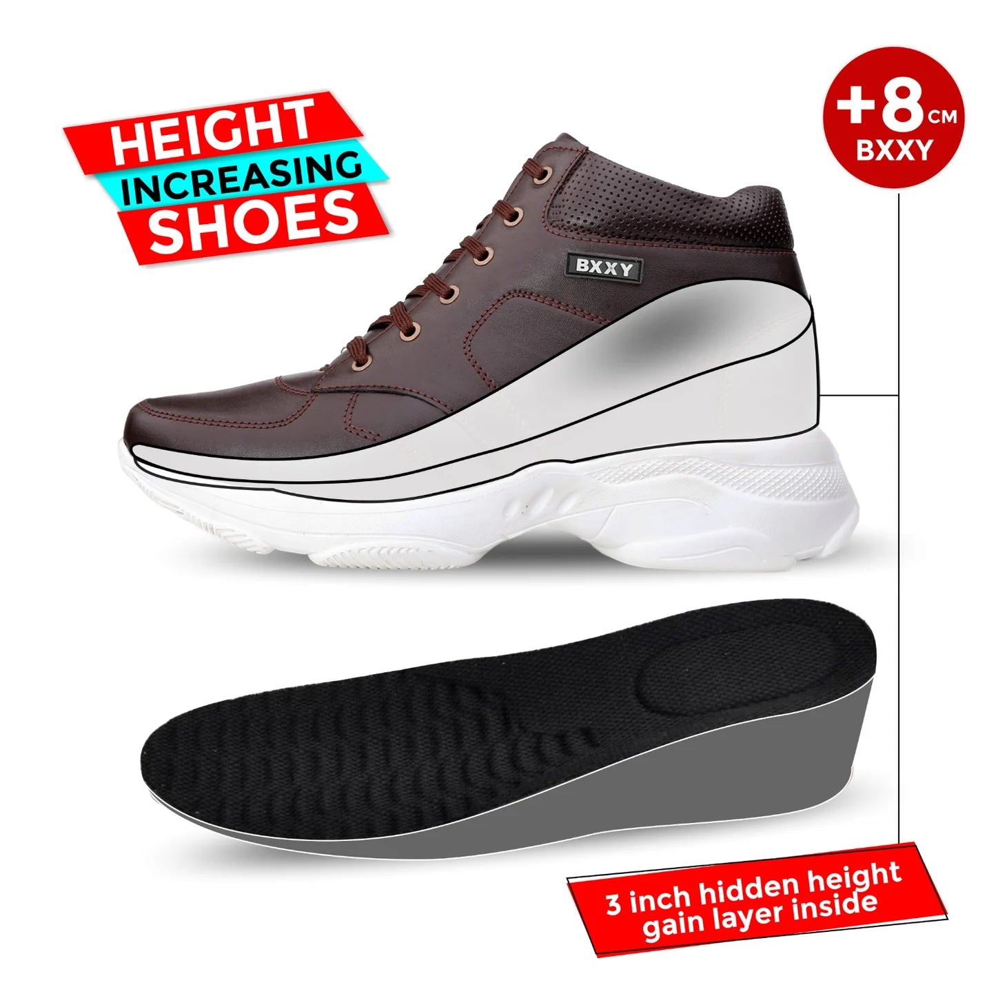 Bxxy s 3 Inch Hidden Height Increasing Shoes for Men BxxyShoes