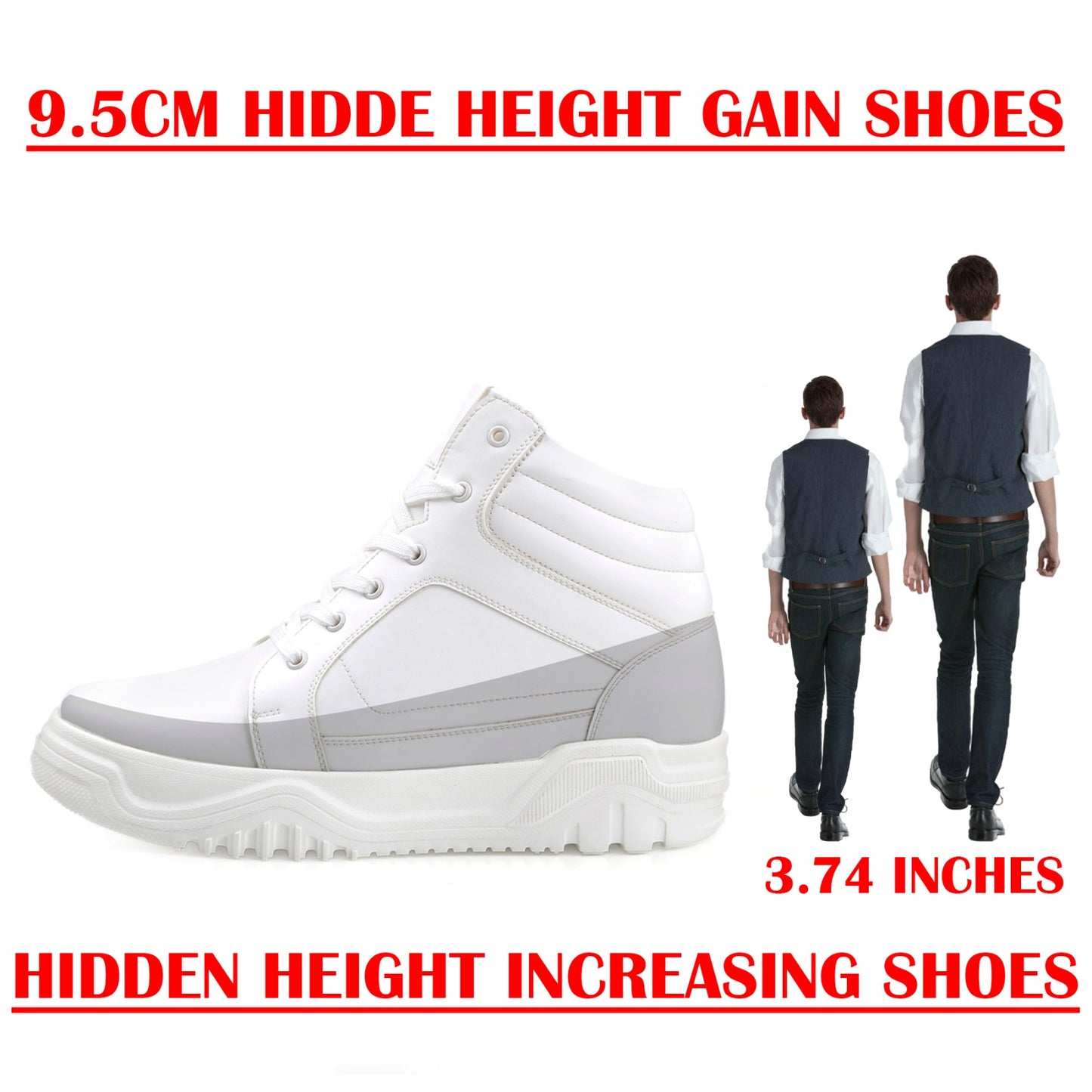 Men's 3.74 (9.5CM) Inches Hidden Height Increasing Shoes