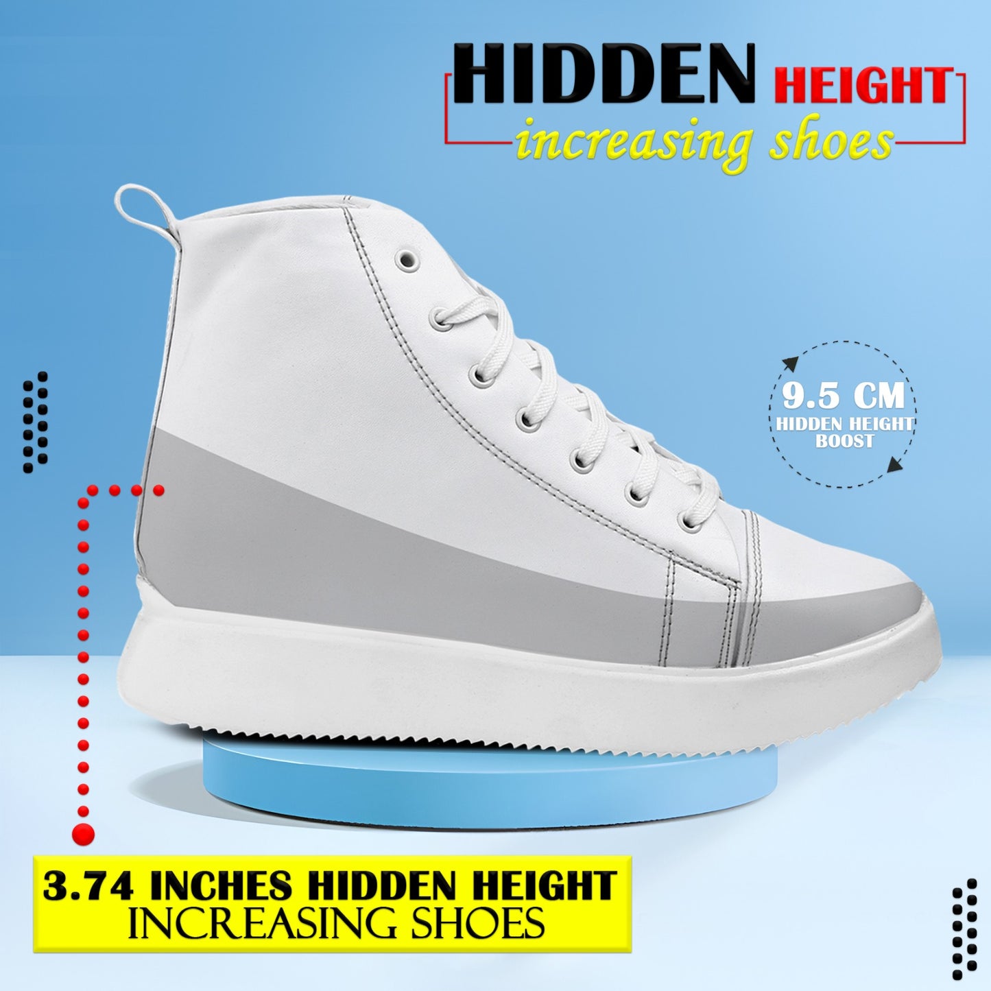 Men's 3.74 Inch (9.5CM) Hidden Height Increasing Boot