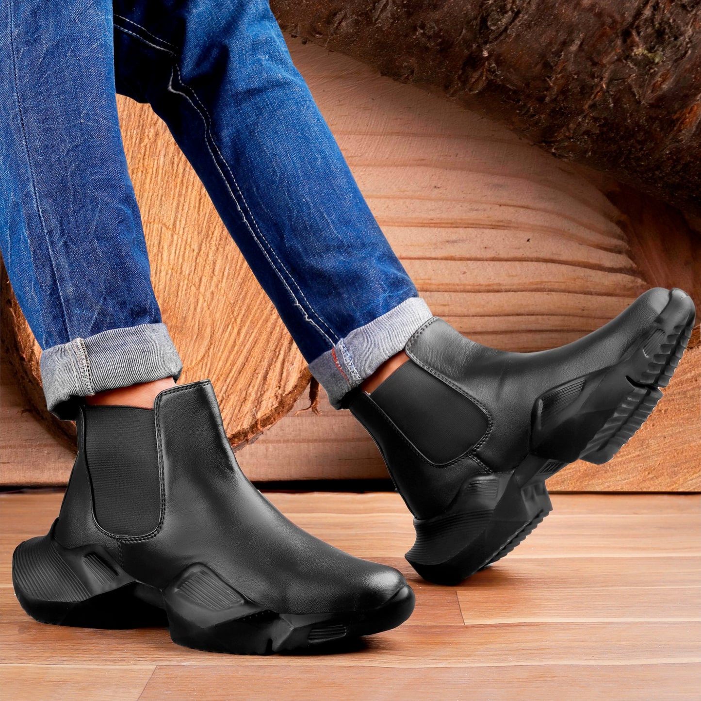 Bxxy's Faux Leather Comfort Wear Premium Chelsea Boots for Men