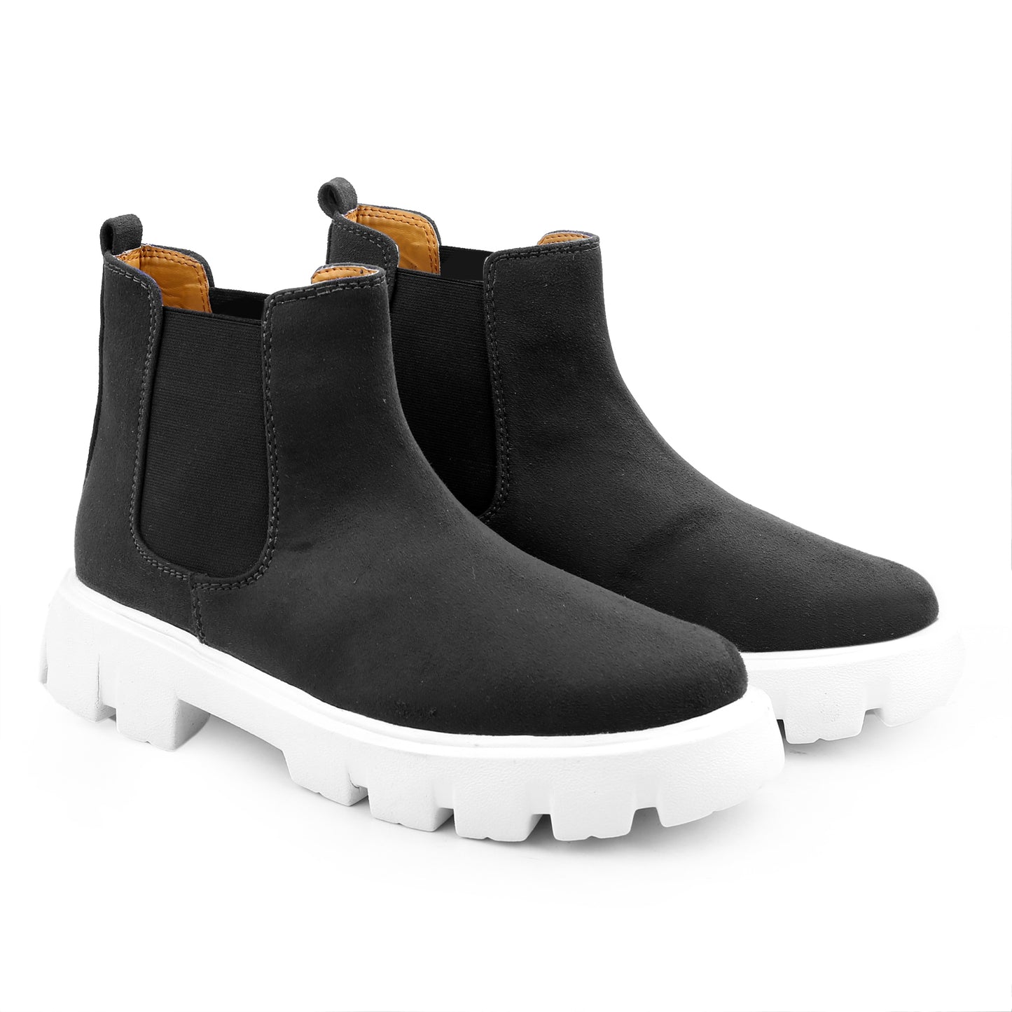 Bxxy Men's Suede Material Casual Chelsea Slip-On Boots