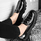 Bxxy's Premium Patent Vegan Buckle Slip-ons for Men