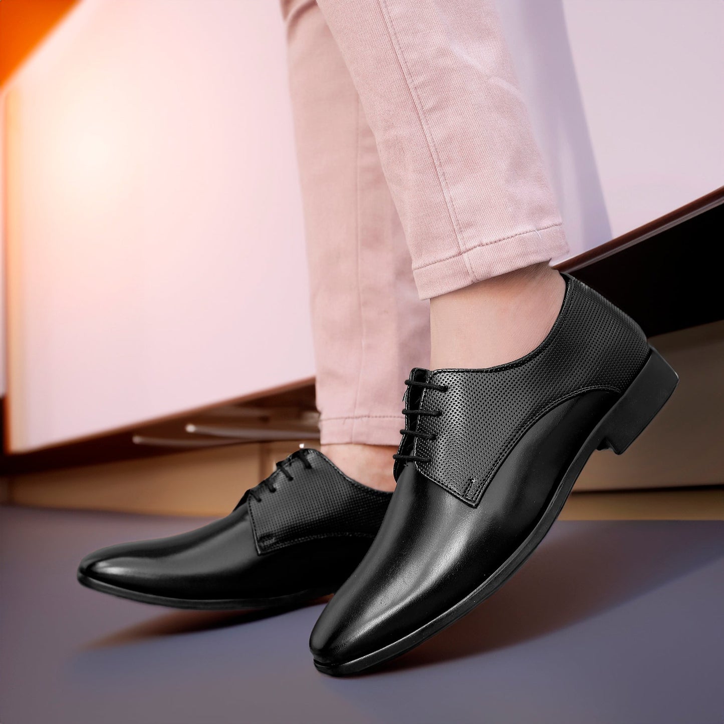 Bxxy's Faux Leather Work wear Lace-up Formal Shoes for Men