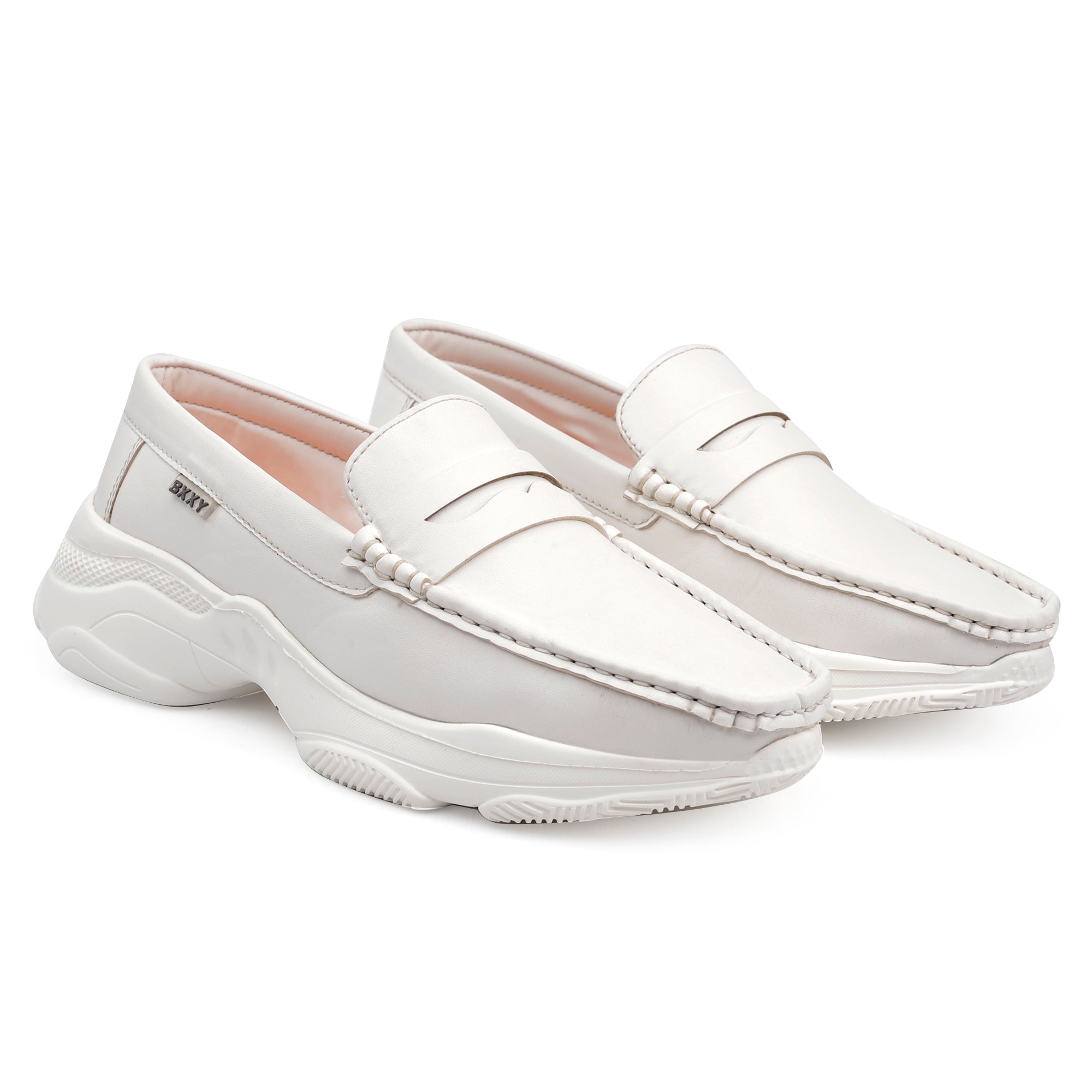 Mens white clearance slip on loafers