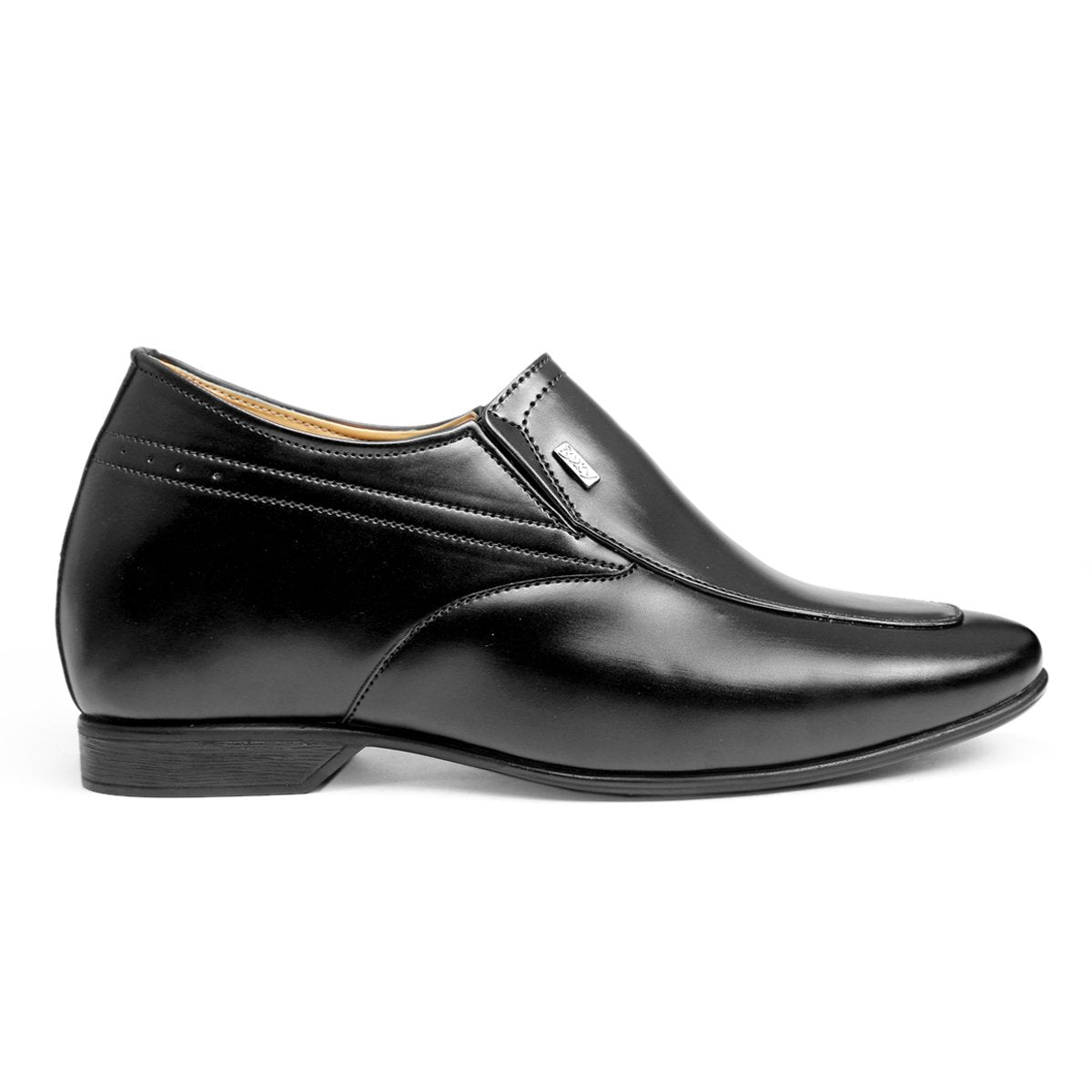 BXXY 9 cm (3.5 Inch) Hidden Height Increasing Faux Leather Material Slip-on Formal Shoes