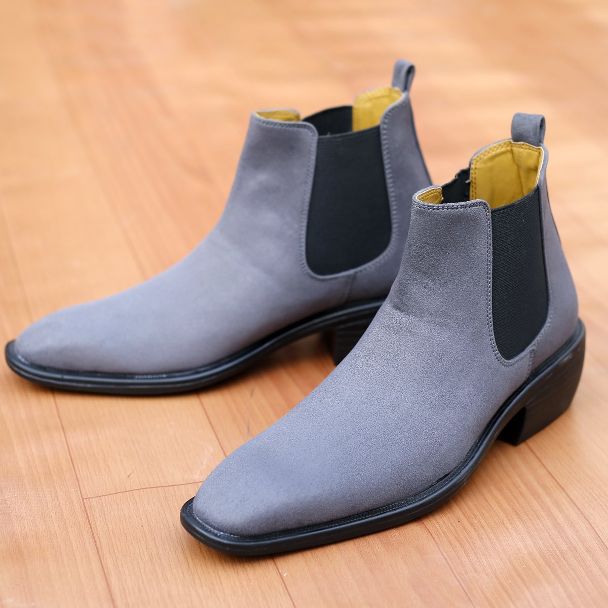 Men s Height Increasing Suede British Formal and Casual Wear Chelsea Boots